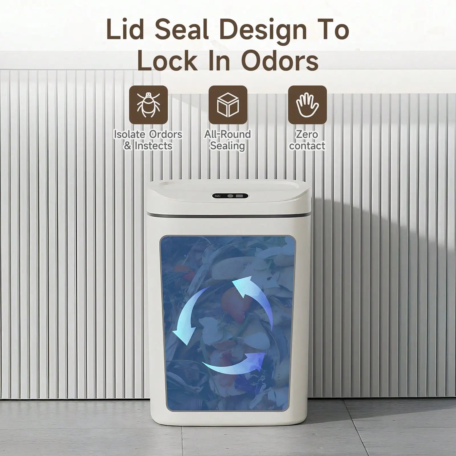 LOVEWE 3.17 Gallon / 4.23 Gallon Bathroom Trash Can With Lid, Non-Contact Automatic Motion Sensor, Smart Sensor Trash Can