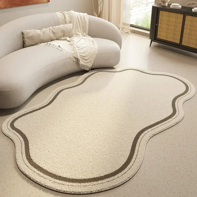 VIKAMA Cream Irregular Carpet Simple Bedroom Carpet Living Room Lounge Area Home Decor Carpet
