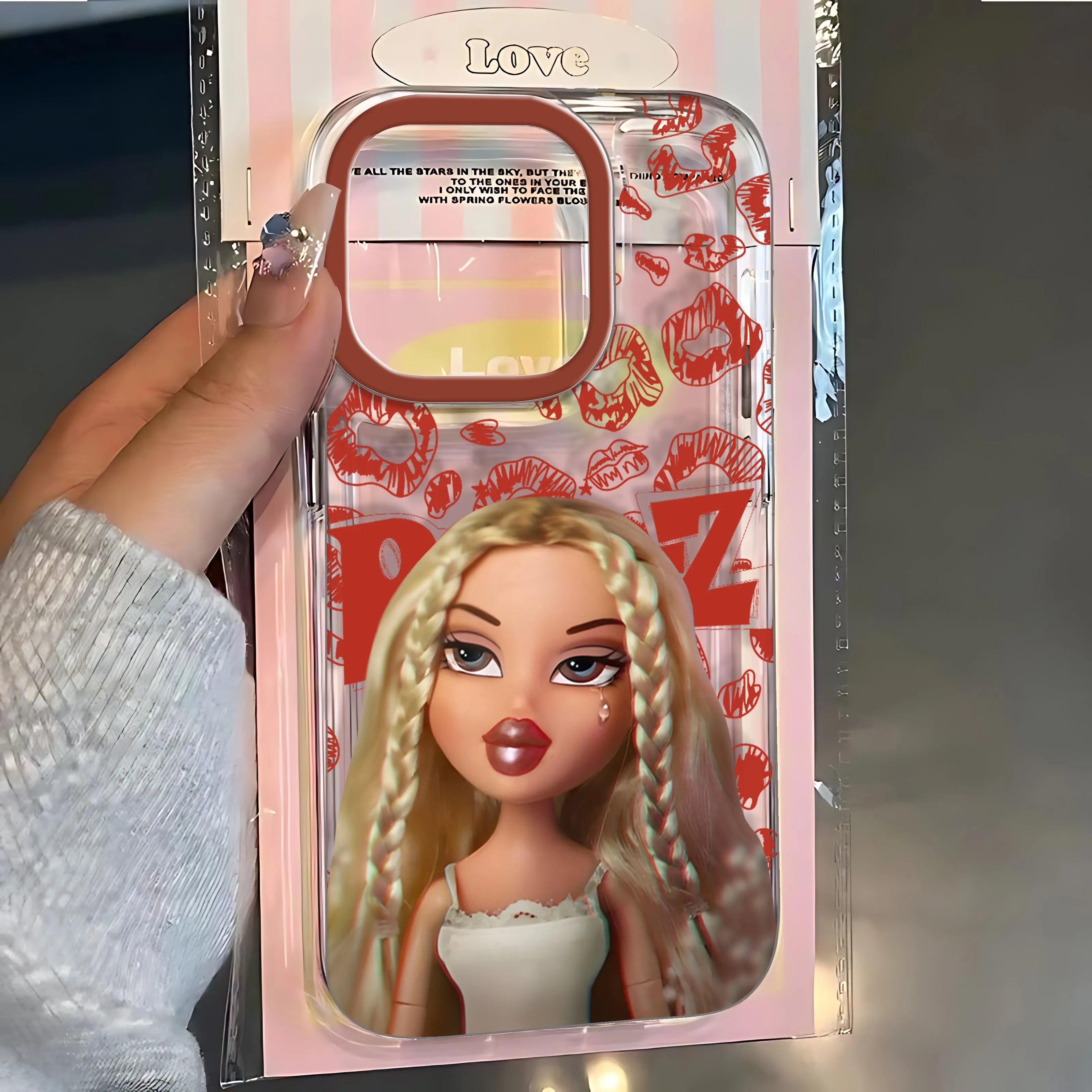Fashion lovely Doll Bratz Clear Space Phone Case For iPhone 11 12 13 14 15 16 Pro Max Mini X Xs XR 7 8 plus Se2020 Clear Cover