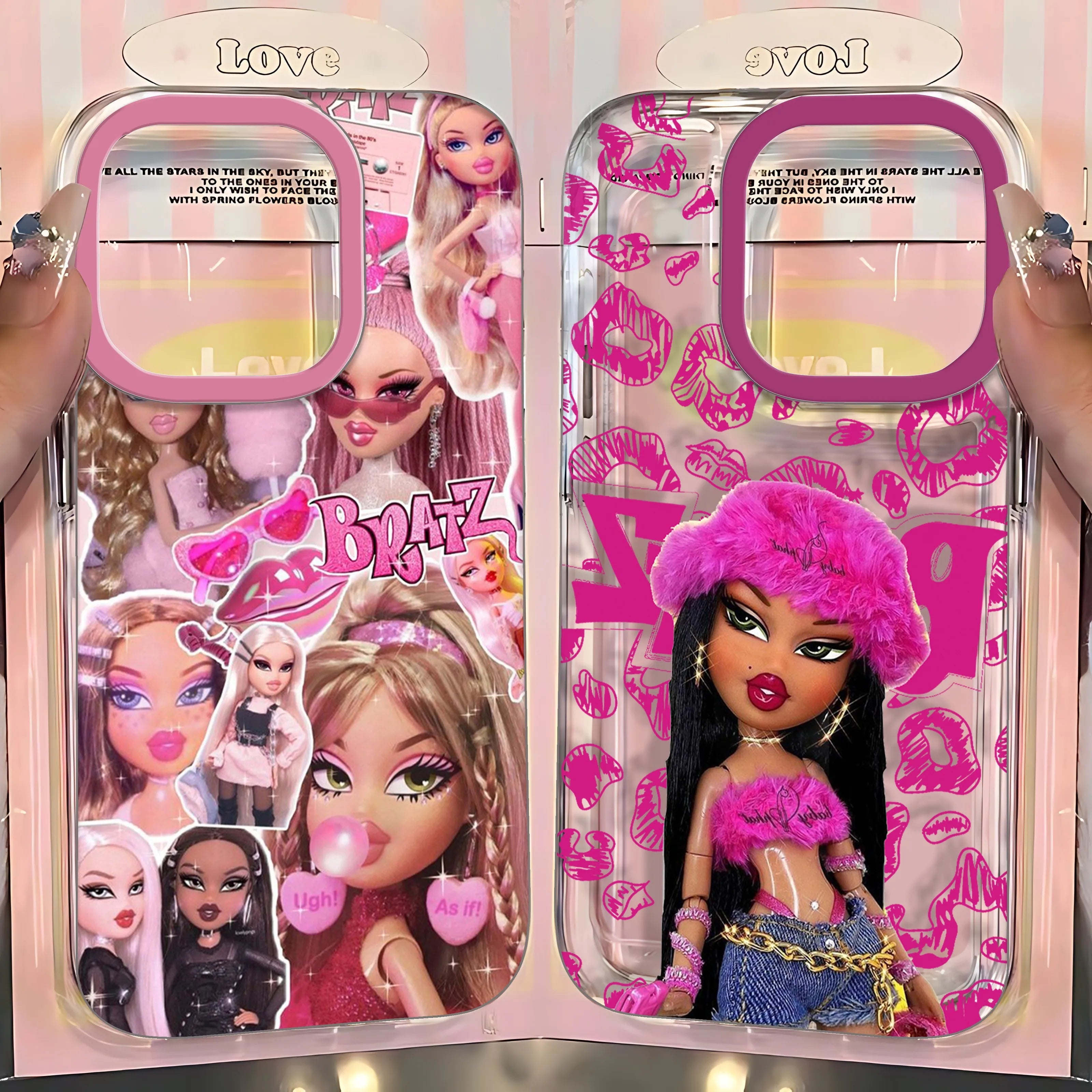 Fashion lovely Doll Bratz Clear Space Phone Case For iPhone 11 12 13 14 15 16 Pro Max Mini X Xs XR 7 8 plus Se2020 Clear Cover