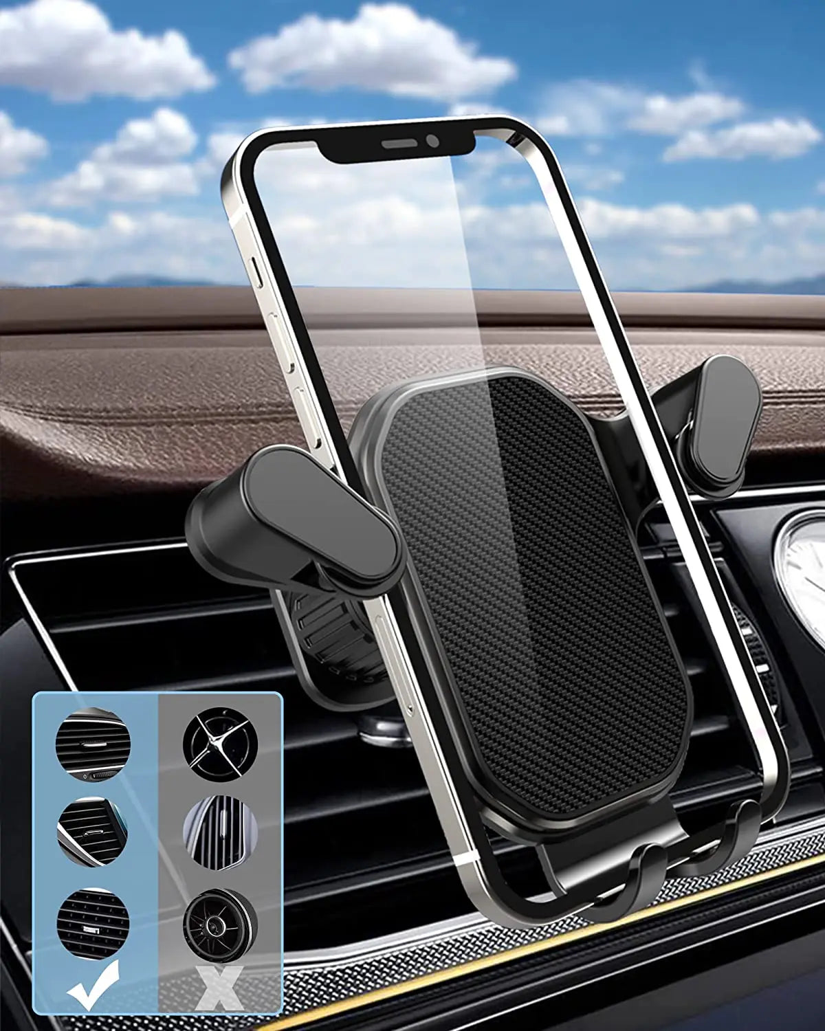 Universal Mobile Phone Holder Car Gravity Smart Phone Stand GPS Support Auto Air Vent Mount Support For iPhone Xiaomi Mi Realme