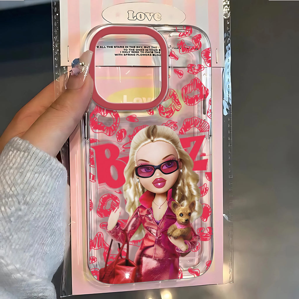 Fashion lovely Doll Bratz Clear Space Phone Case For iPhone 11 12 13 14 15 16 Pro Max Mini X Xs XR 7 8 plus Se2020 Clear Cover