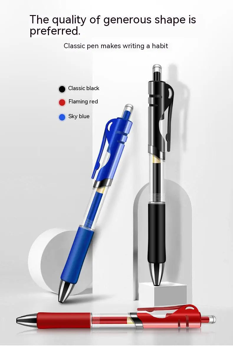 Retractable Gel Pen,Black, Red,Blue Ink Ballpoint for Writing,Office and School Supplies,Stationery,0.5mm Retractable,12 Pcs Box