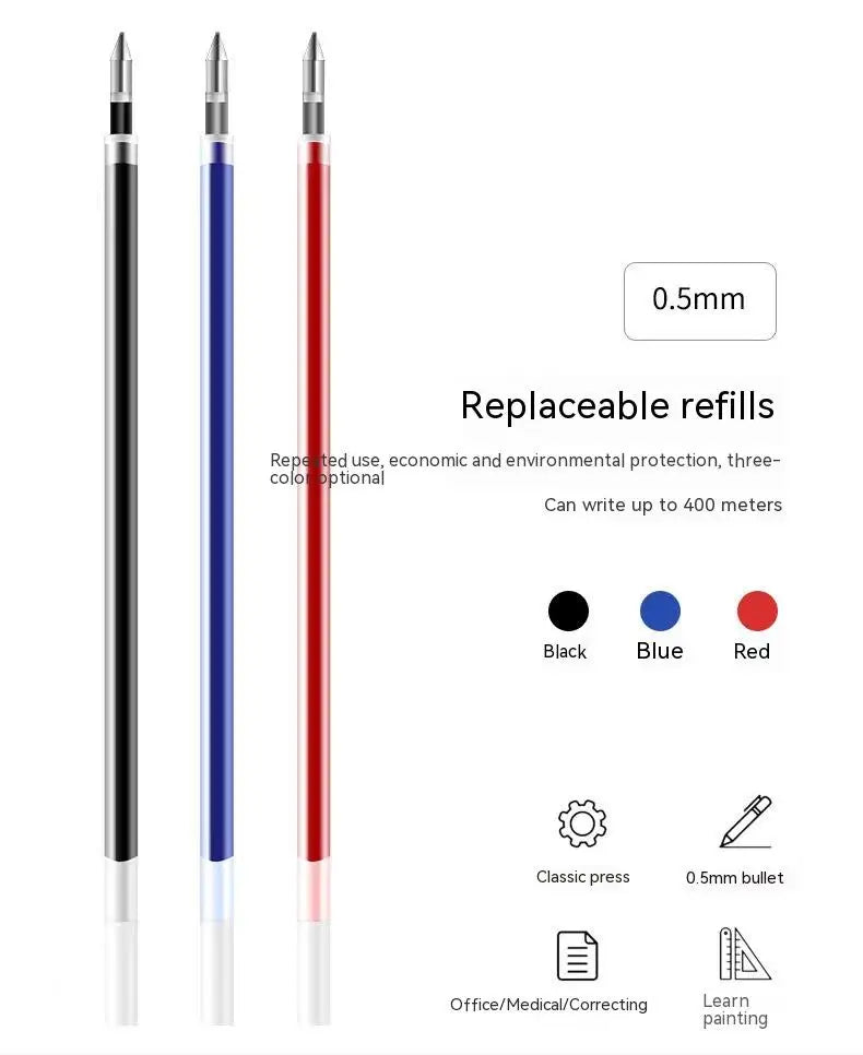 Retractable Gel Pen,Black, Red,Blue Ink Ballpoint for Writing,Office and School Supplies,Stationery,0.5mm Retractable,12 Pcs Box