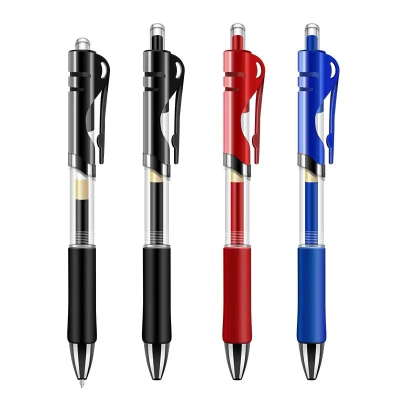 Retractable Gel Pen,Black, Red,Blue Ink Ballpoint for Writing,Office and School Supplies,Stationery,0.5mm Retractable,12 Pcs Box