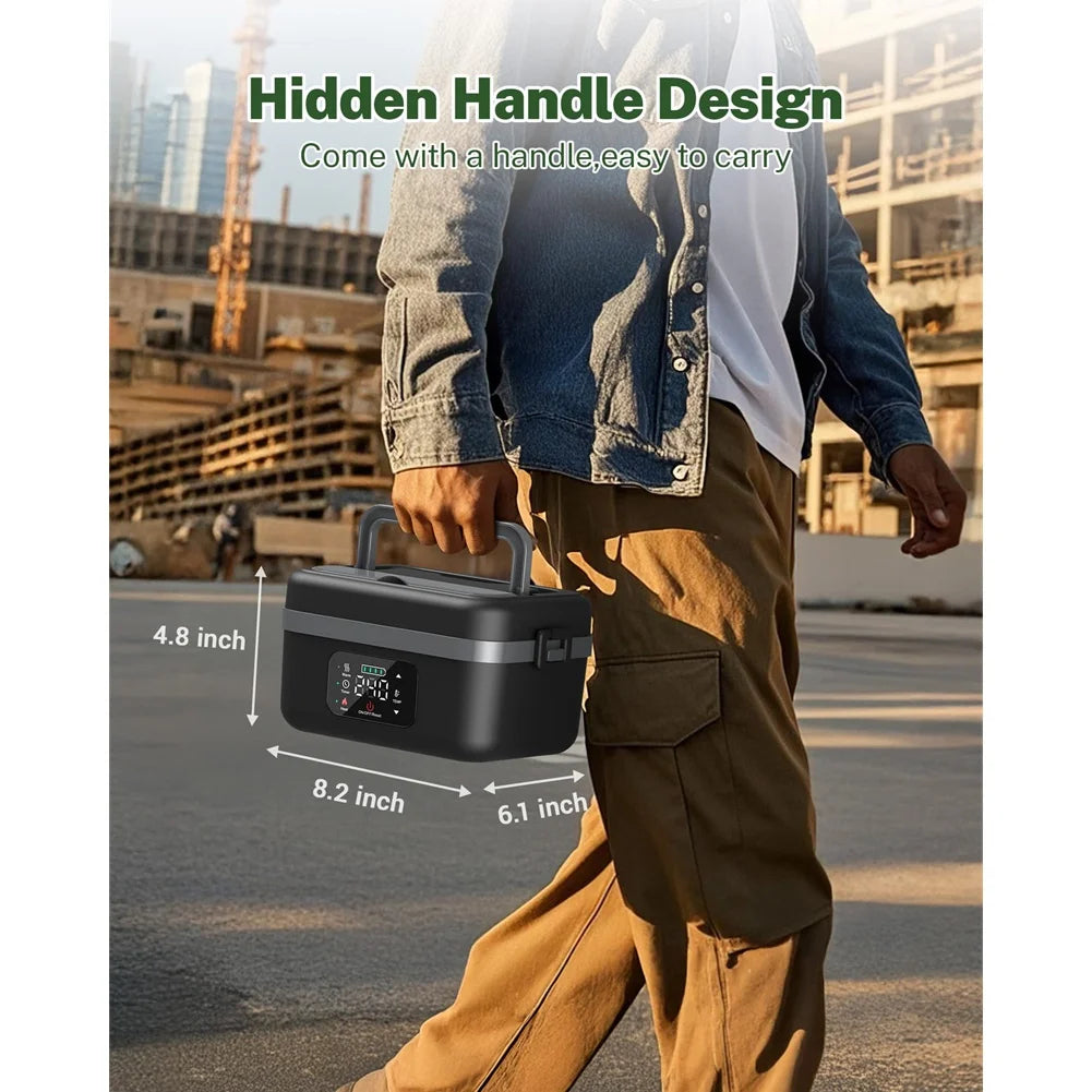B89B-Cordless Electric Lunch Box For Adults, 16000Mah Rechargeable Self-Heating Food Warmers For Office Car Outdoor