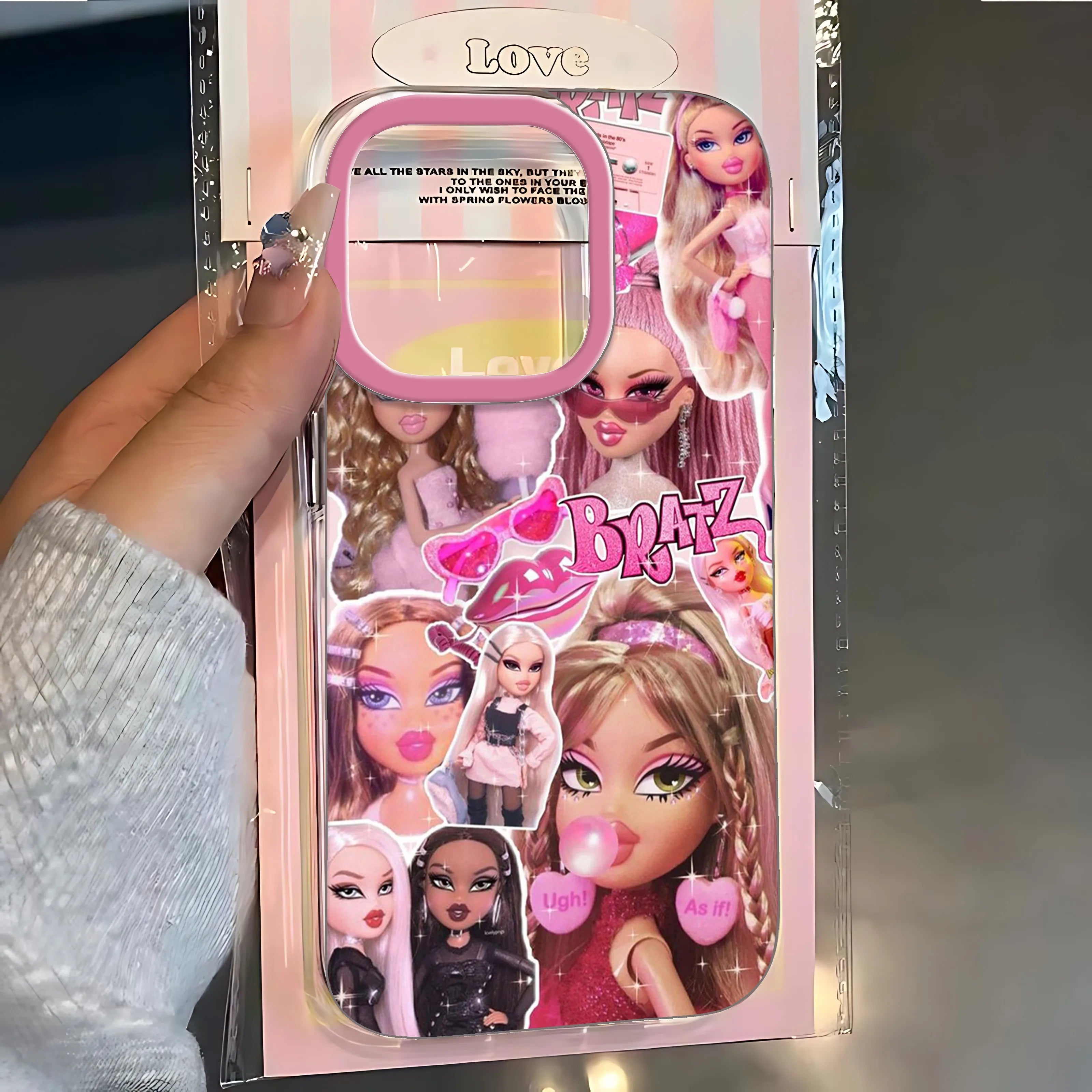 Fashion lovely Doll Bratz Clear Space Phone Case For iPhone 11 12 13 14 15 16 Pro Max Mini X Xs XR 7 8 plus Se2020 Clear Cover