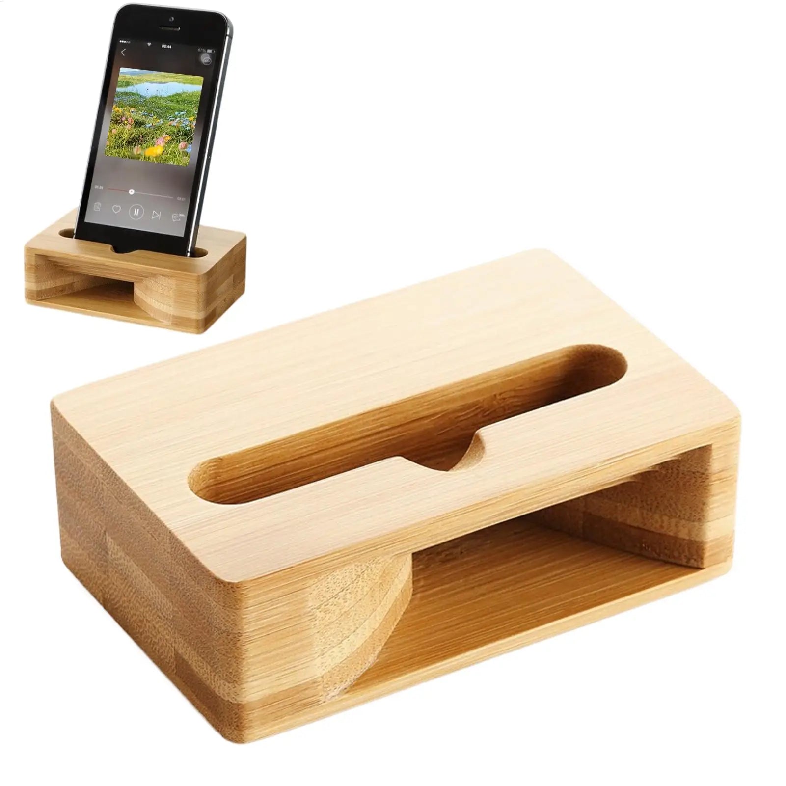 Wood Cell Phone Stand Mobile Phone Sound Amplifier Stand Wooden Cell Phones Stand with Sounds Amplifier Phones Holder Desk