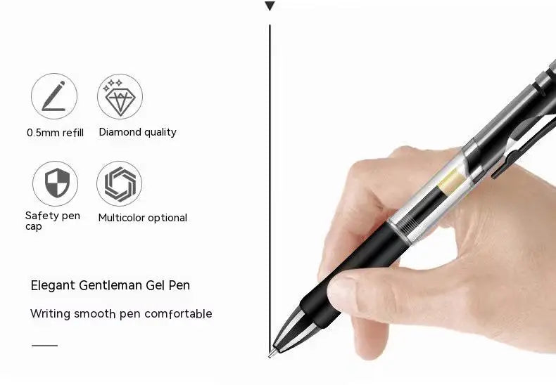 Retractable Gel Pen,Black, Red,Blue Ink Ballpoint for Writing,Office and School Supplies,Stationery,0.5mm Retractable,12 Pcs Box