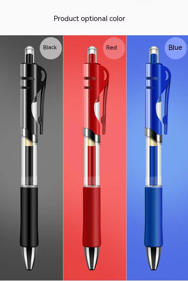 Retractable Gel Pen,Black, Red,Blue Ink Ballpoint for Writing,Office and School Supplies,Stationery,0.5mm Retractable,12 Pcs Box