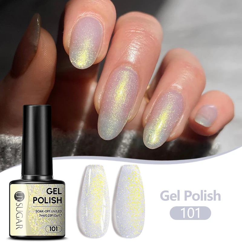 UR SUGAR 7/7.5ml Nude Glitter Color Nail Gel Polish Semi-permanent Varnish Soak Off Nail Art Base Top Coat UV LED Gel Manicure