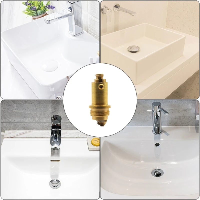 Sink Drain Stopper Plug Bolts Sink Drain Clicks Clacks Plug Bolts Spring Copper Push Spring Plug Bathroom Sink Parts