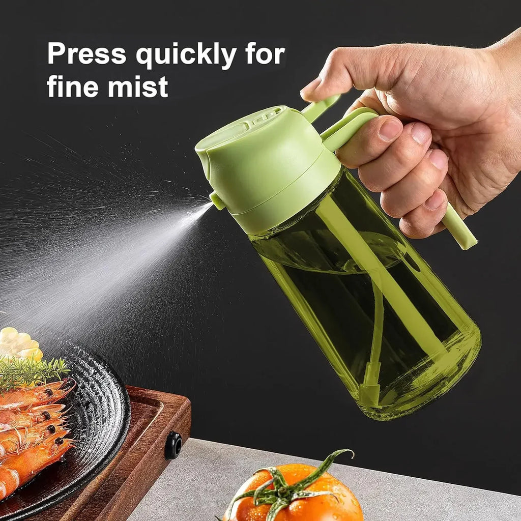 2-in-1 Dark Glass Oil Sprayer Olive Oil Dispenser Black Lightproof Oil Sprayer for Cooking Salads and Barbecues Barbecue Tools