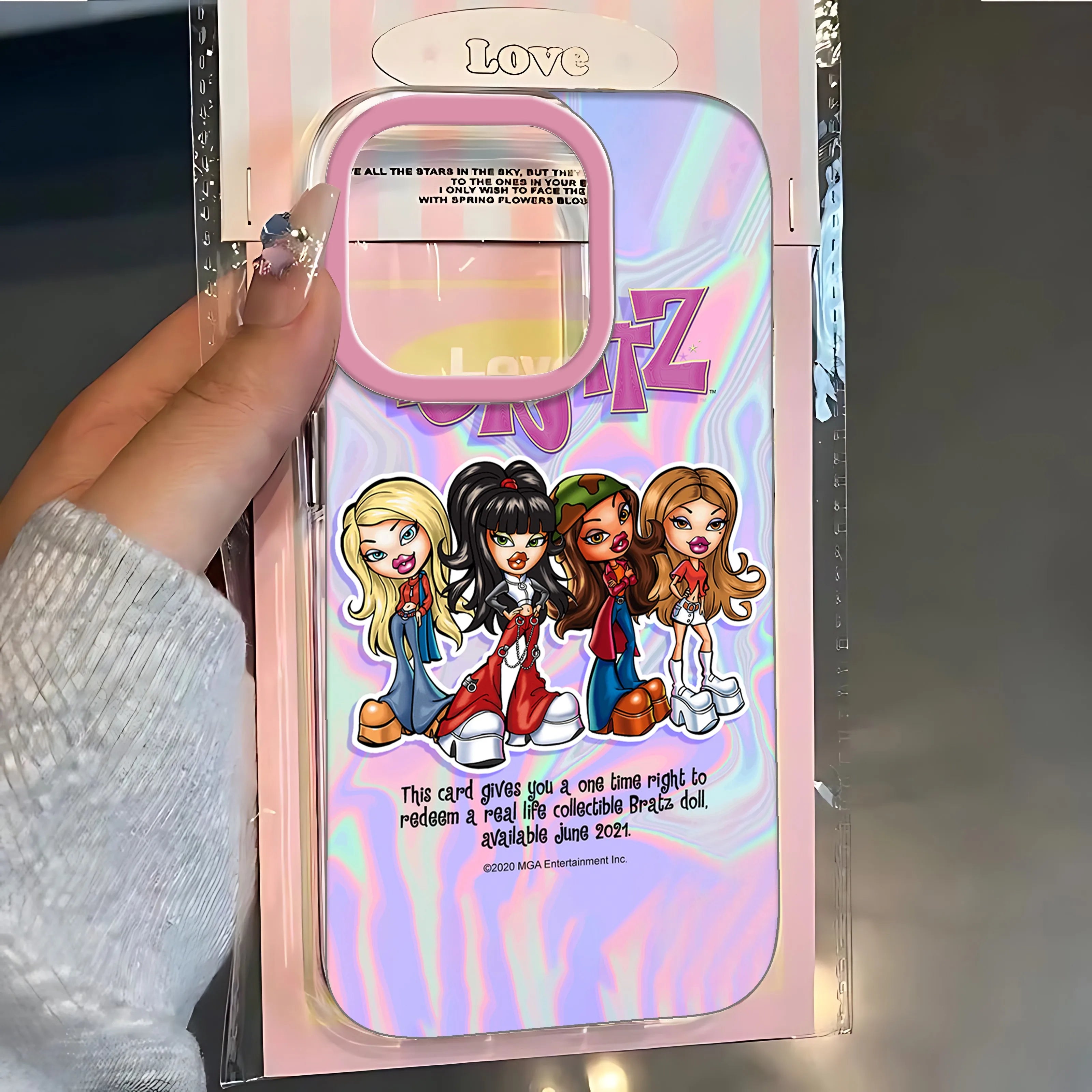 Fashion lovely Doll Bratz Clear Space Phone Case For iPhone 11 12 13 14 15 16 Pro Max Mini X Xs XR 7 8 plus Se2020 Clear Cover
