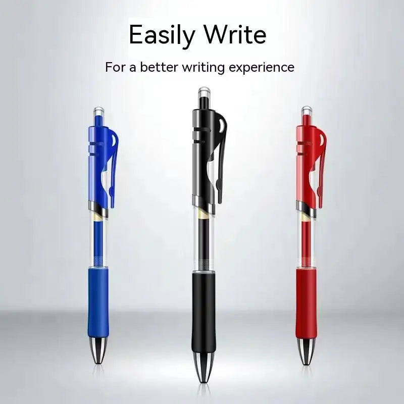 Retractable Gel Pen,Black, Red,Blue Ink Ballpoint for Writing,Office and School Supplies,Stationery,0.5mm Retractable,12 Pcs Box