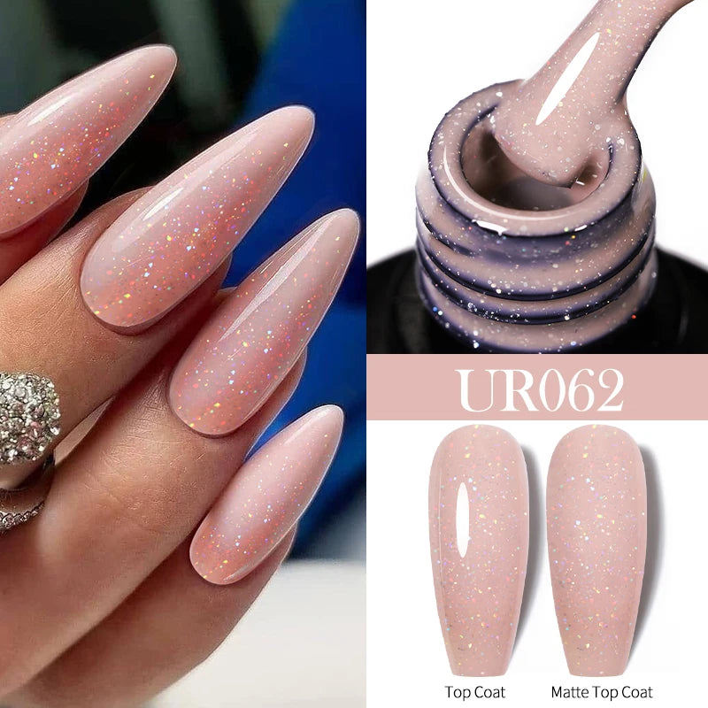 UR SUGAR 7/7.5ml Nude Glitter Color Nail Gel Polish Semi-permanent Varnish Soak Off Nail Art Base Top Coat UV LED Gel Manicure