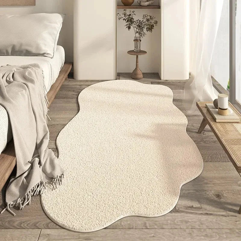 VIKAMA Cream Irregular Carpet Simple Bedroom Carpet Living Room Lounge Area Home Decor Carpet