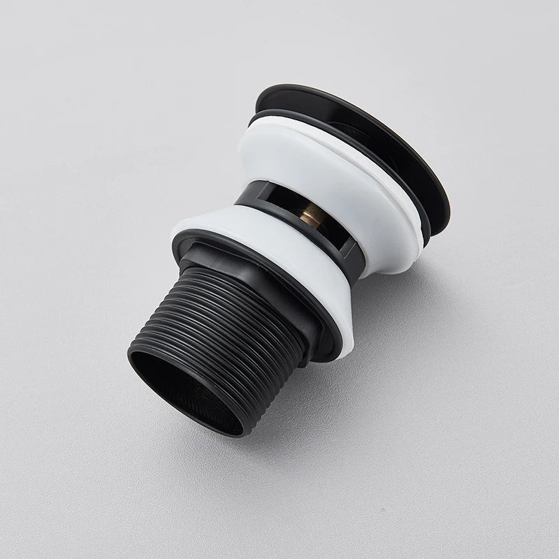 Gold Pop Up Drain Button Bathroom Sink Plug Drainer Siphon Waste Stopper Wash Basin Faucet Accessory Washbasin Pipe Black