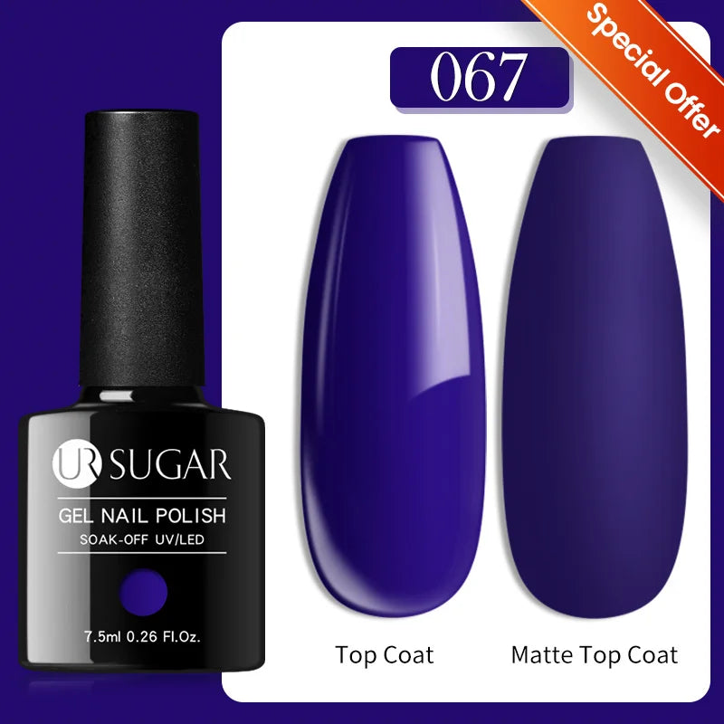 UR SUGAR 7/7.5ml Nude Glitter Color Nail Gel Polish Semi-permanent Varnish Soak Off Nail Art Base Top Coat UV LED Gel Manicure
