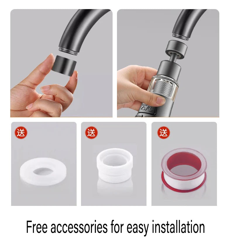 360° Universal Kitchen Faucet Extender With Filter Function Aerator Splash Filter Washbasin Faucet Bubbler Nozzle Aerator